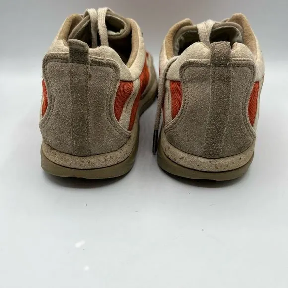 Chaco Mens Maddie Sneakers Orange Color Block Leather‎ Low Top Lace Up Mesh 10M