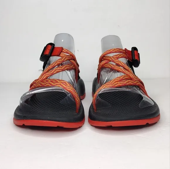 Chaco Rainbow Orange Slip On Strap Up Kids Sandals