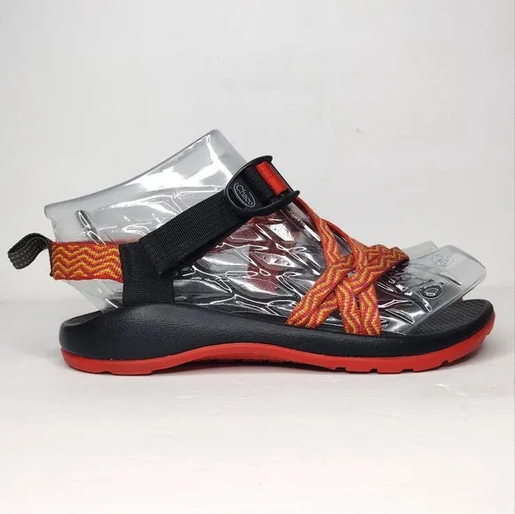 Chaco Rainbow Orange Slip On Strap Up Kids Sandals