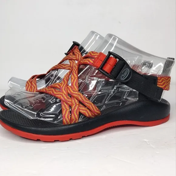 Chaco Rainbow Orange Slip On Strap Up Kids Sandals