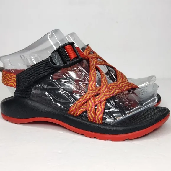 Chaco Rainbow Orange Slip On Strap Up Kids Sandals