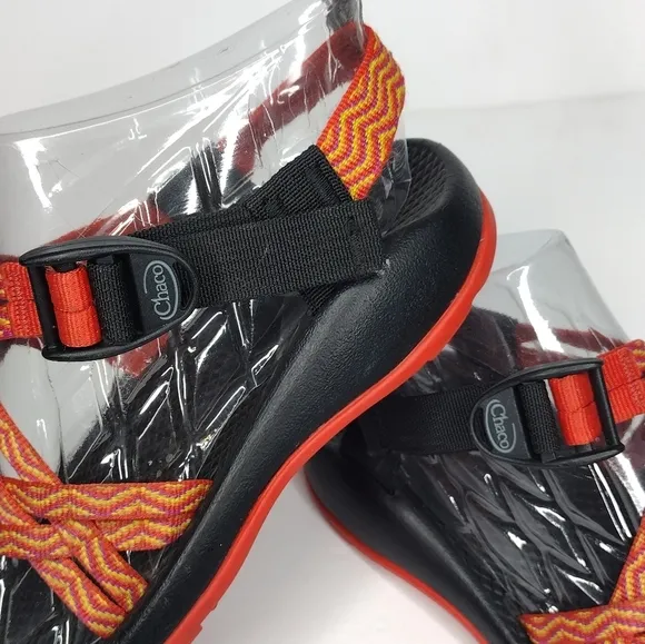 Chaco Rainbow Orange Slip On Strap Up Kids Sandals