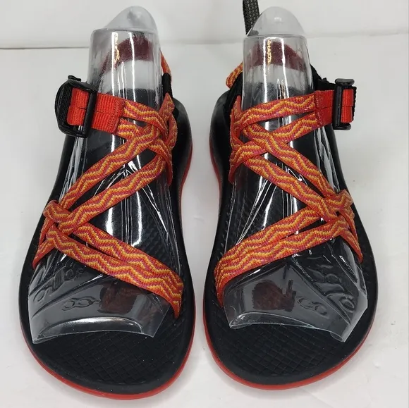 Chaco Rainbow Orange Slip On Strap Up Kids Sandals