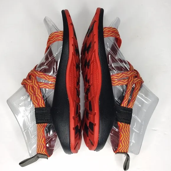 Chaco Rainbow Orange Slip On Strap Up Kids Sandals