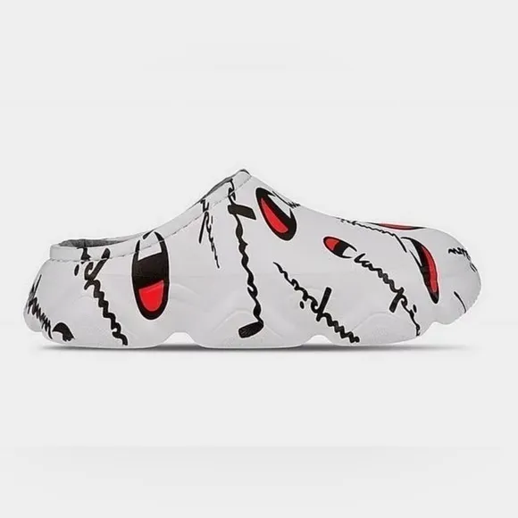 CHAMPION SUPER MELLOW WARPED SANDALS SLIP ON white youth kids NWT‎