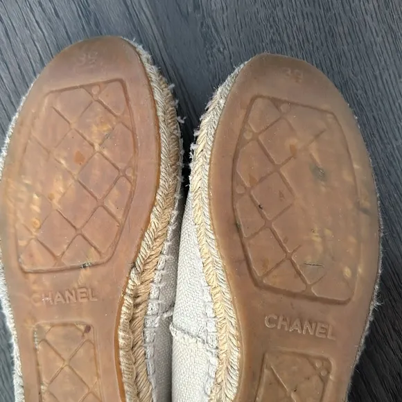 CHANEL Interlocking CC Logo Canvas Espadrilles