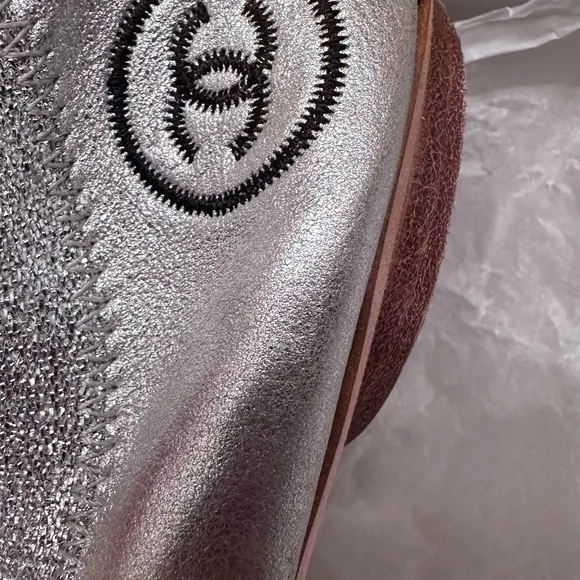 Chanel Women's Silver and Black Ballet Flats