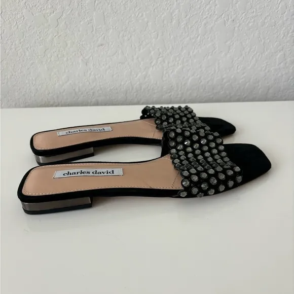 Charles David Women's Sparkle Embellished Slip On Sandals Size 7