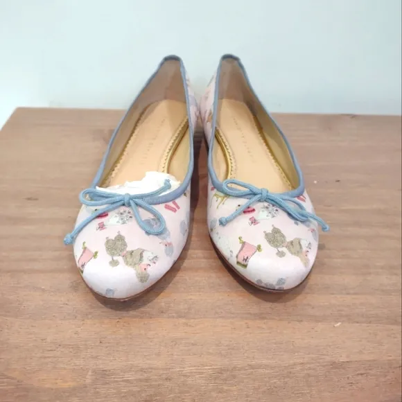 Charlotte Olympia Poodle Miranda pink and blue ballerina flats 40 $495