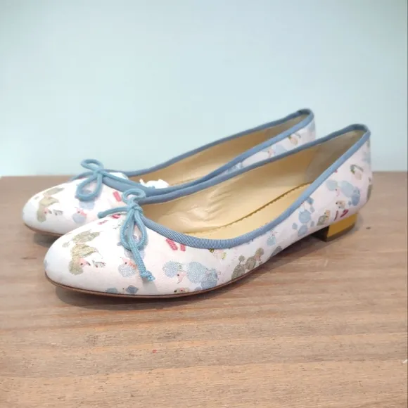 Charlotte Olympia Poodle Miranda pink and blue ballerina flats 40 $495