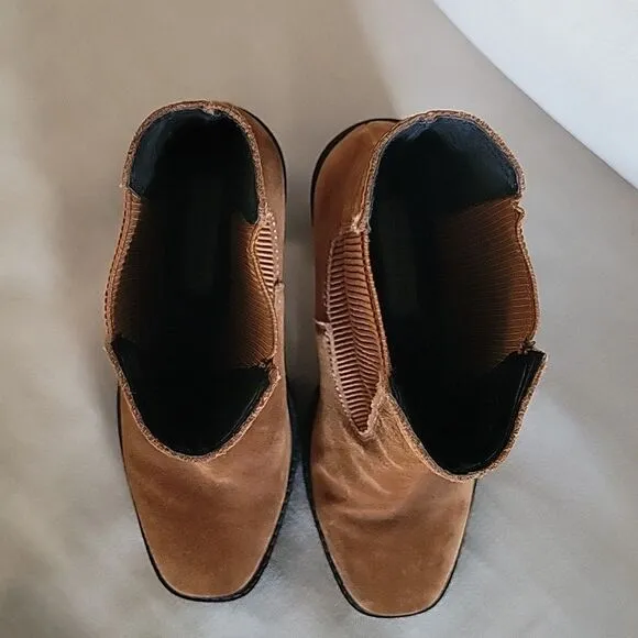 Chelsea &amp; Violet Suede Leather Chunky Boots