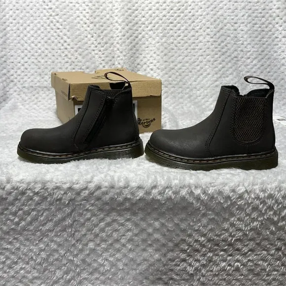 Children Unisex Boots Dr. Martens Kid's Collection 2976 T 10 Dark Brown Lamper