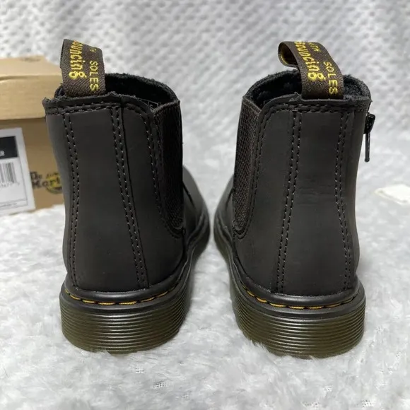 Children Unisex Boots Dr. Martens Kid's Collection 2976 T 10 Dark Brown Lamper