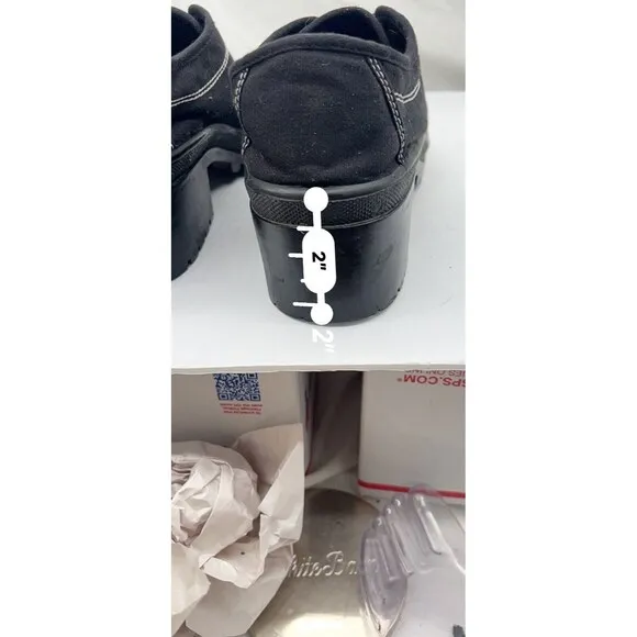 Chinese Laundry chunky Y2K platform canvas sneakers contrast stitching Sz 10