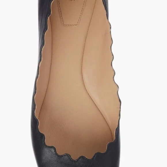 Chloe Lauren Ballerina Black Leather Women's Flats