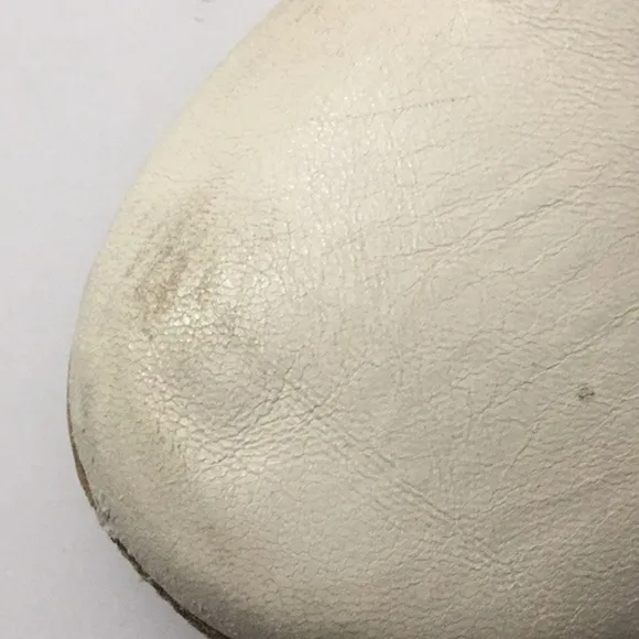 Chloe Lauren Scalloped Flats Size 40 Off White