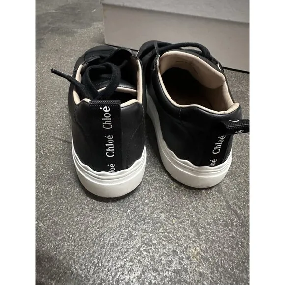 Chloe Low Top Sneakers Black Scalloped