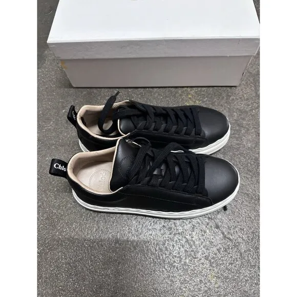 Chloe Low Top Sneakers Black Scalloped