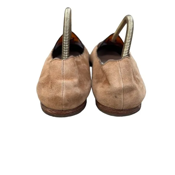 Chloe Scallop Flats Tan Soft Suede Flats Womens Size 36 EU 6 US Used