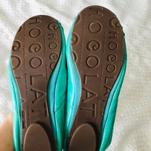 Chocolate blu turquoise flats