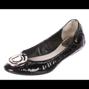 Christian Dior leather patent flats