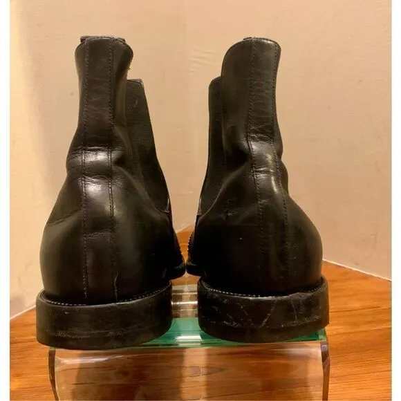 Christian Louboutin Men's Black Leather Semi Brogue Chelsea Boots Size 41