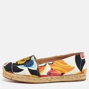 Christian Louboutin Multicolor Canvas Gala Embroidered Crest Espadrille Flats