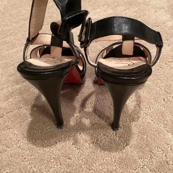 Christian Louboutin T strap black women shoes size 36