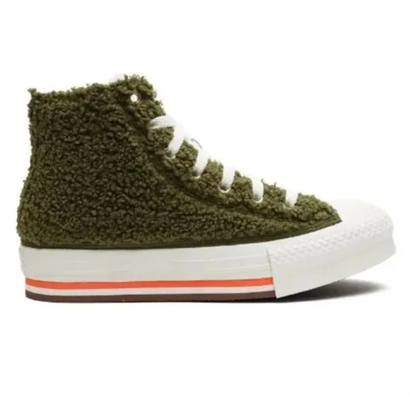 Chuck Taylor Converse All Star Eva Platform High Dark Moss Size 5 youth …
