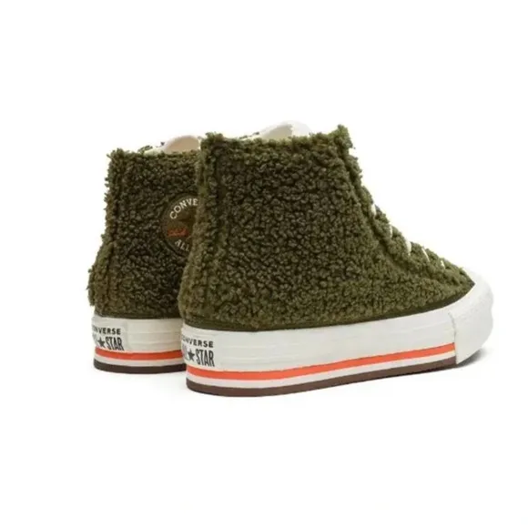 Chuck Taylor Converse All Star Eva Platform High Dark Moss Size 5 youth …