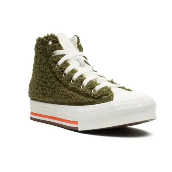Chuck Taylor Converse All Star Eva Platform High Dark Moss Size 5 youth …