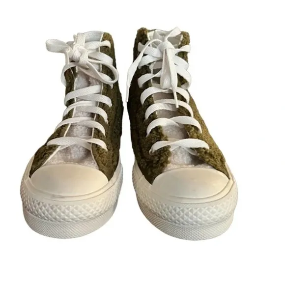 Chuck Taylor Converse All Star Eva Platform High Dark Moss Size 5 youth …