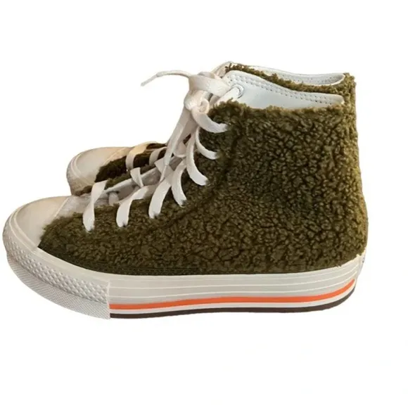 Chuck Taylor Converse All Star Eva Platform High Dark Moss Size 5 youth …