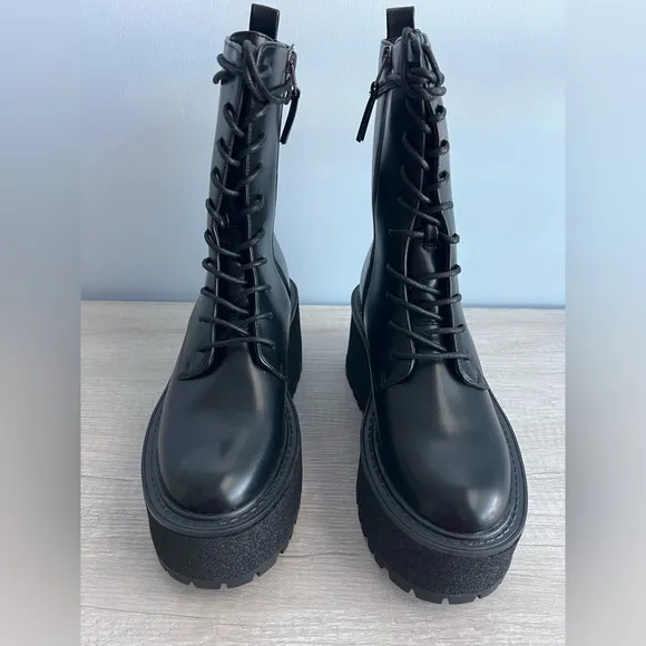 Circus NY by Sam Edelman Slater Lace-Up Platform Wedge Combat Boots Size 8