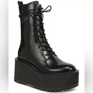 Circus NY by Sam Edelman Slater Lace-Up Platform Wedge Combat Boots Size 8