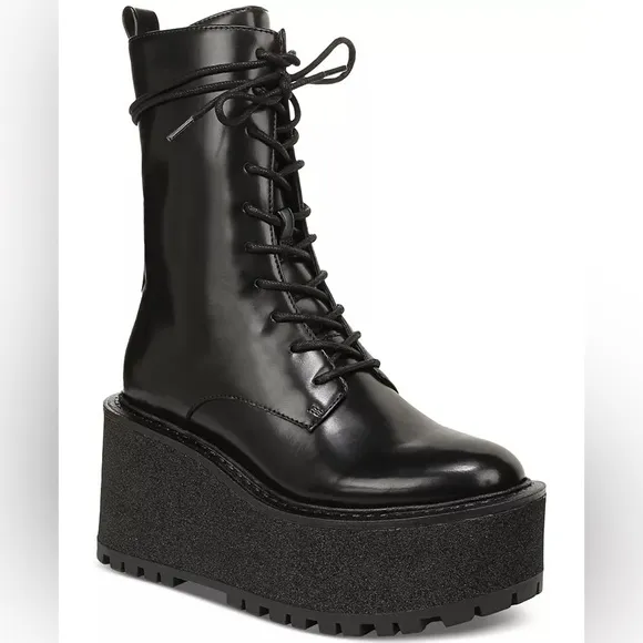 Circus NY by Sam Edelman Slater Lace-Up Platform Wedge Combat Boots Size 8