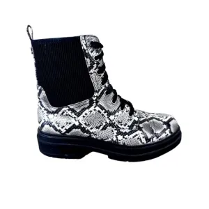 CIRCUS SAM EDELMAN GIOVANNY COMBAT Snakeskin Zip Platform BOOTS SIZE 8