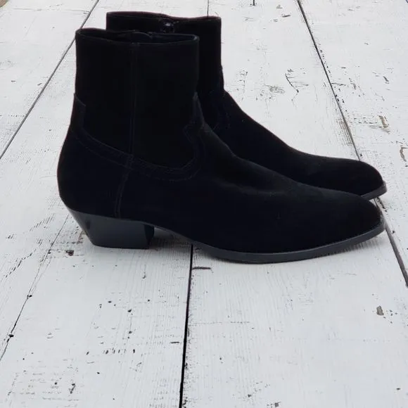 Civil Regime Black Suede Leather Chelsea Boots Mens Sz 7 Womens 8.5 / 39