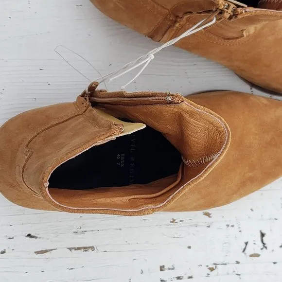 Civil Regime Camel Brown Suede Leather Chelsea Boots Mens Sz 8 Womens 9.5 / 41