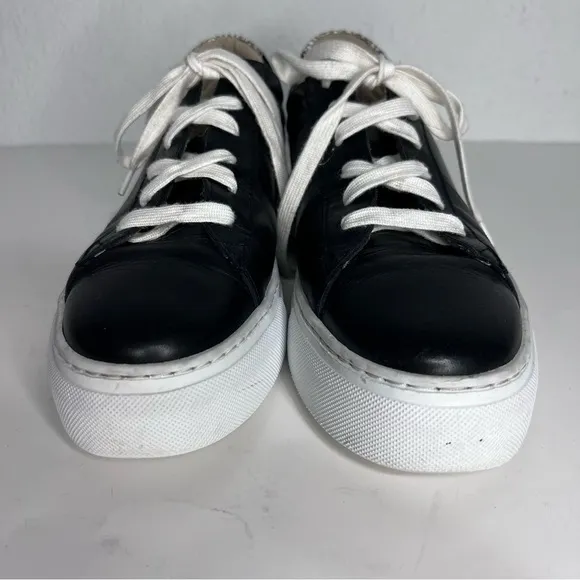 Clarks Black Leather Tansy Run Snake Sneakers 8.5