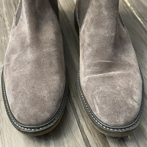 CLARKS CLARKDALE HALL STONE SUEDE MENS SLIP ON CHELSEA BOOTS 9.5
