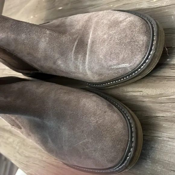 CLARKS CLARKDALE HALL STONE SUEDE MENS SLIP ON CHELSEA BOOTS 9.5