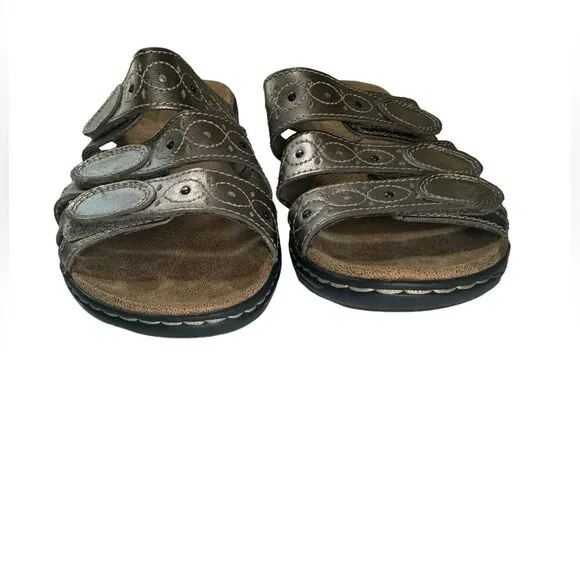 Clark's Leisa Cacti Q Pewter Sandals US 9.5 M NWOT