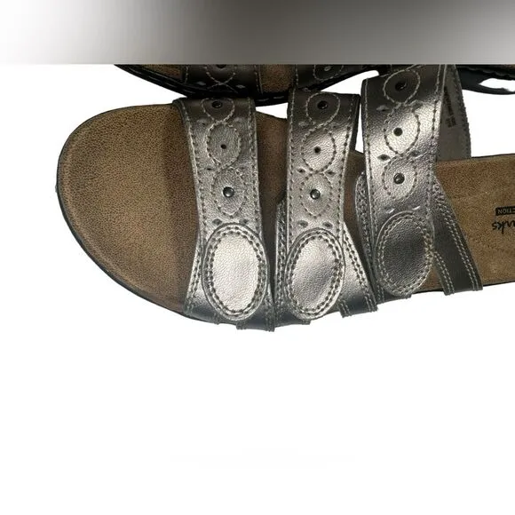 Clark's Leisa Cacti Q Pewter Sandals US 9.5 M NWOT