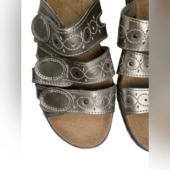 Clark's Leisa Cacti Q Pewter Sandals US 9.5 M NWOT