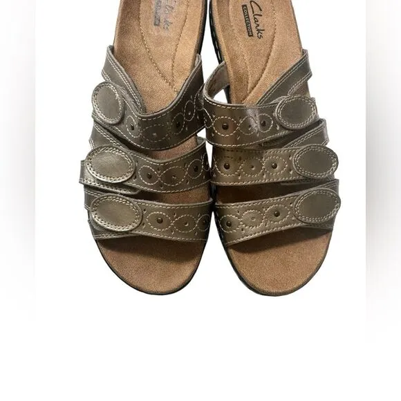 Clark's Leisa Cacti Q Pewter Sandals US 9.5 M NWOT
