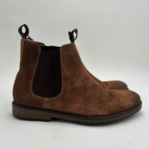 Clarks Men’s 9.5 Brown Suede Leather Chelsea Double Tab Pull On Ankle Boots