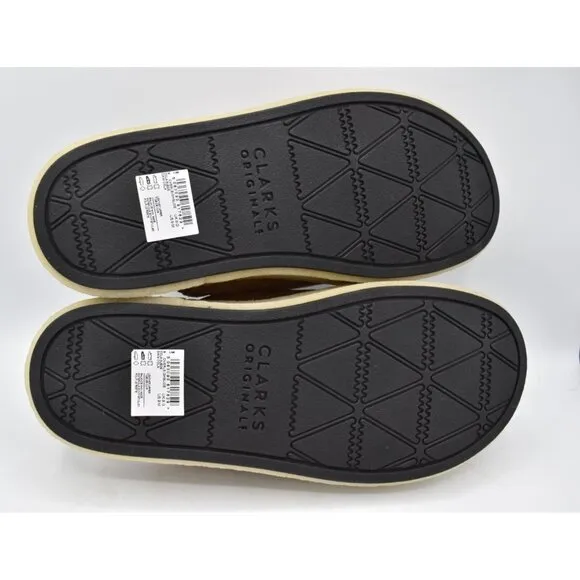Clarks Mens Size 12 Overleigh Cola Suede Slip On Slide Sandals