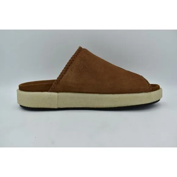 Clarks Mens Size 12 Overleigh Cola Suede Slip On Slide Sandals