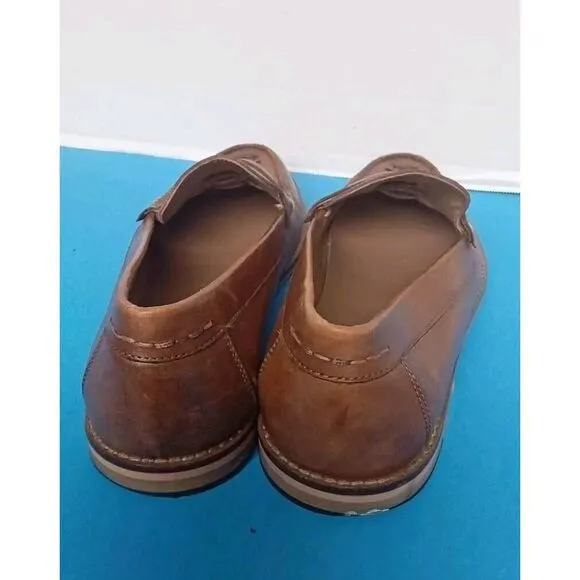 Classic Brown Leather Woven Penny Loafers Casual Dress‎ Shoes